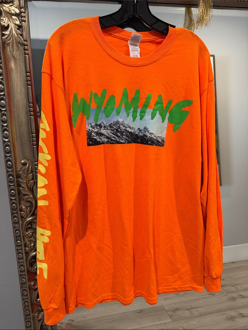 Wyoming Graphic Long Sleeve Tee - Orange